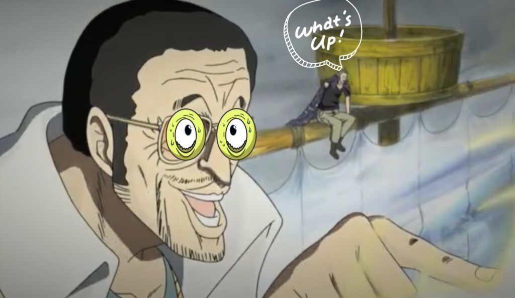 Benn Beckman Pointing Gun at Kizaru in Marineford War